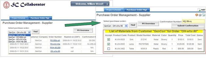 Supplier managing and responding purchase orders